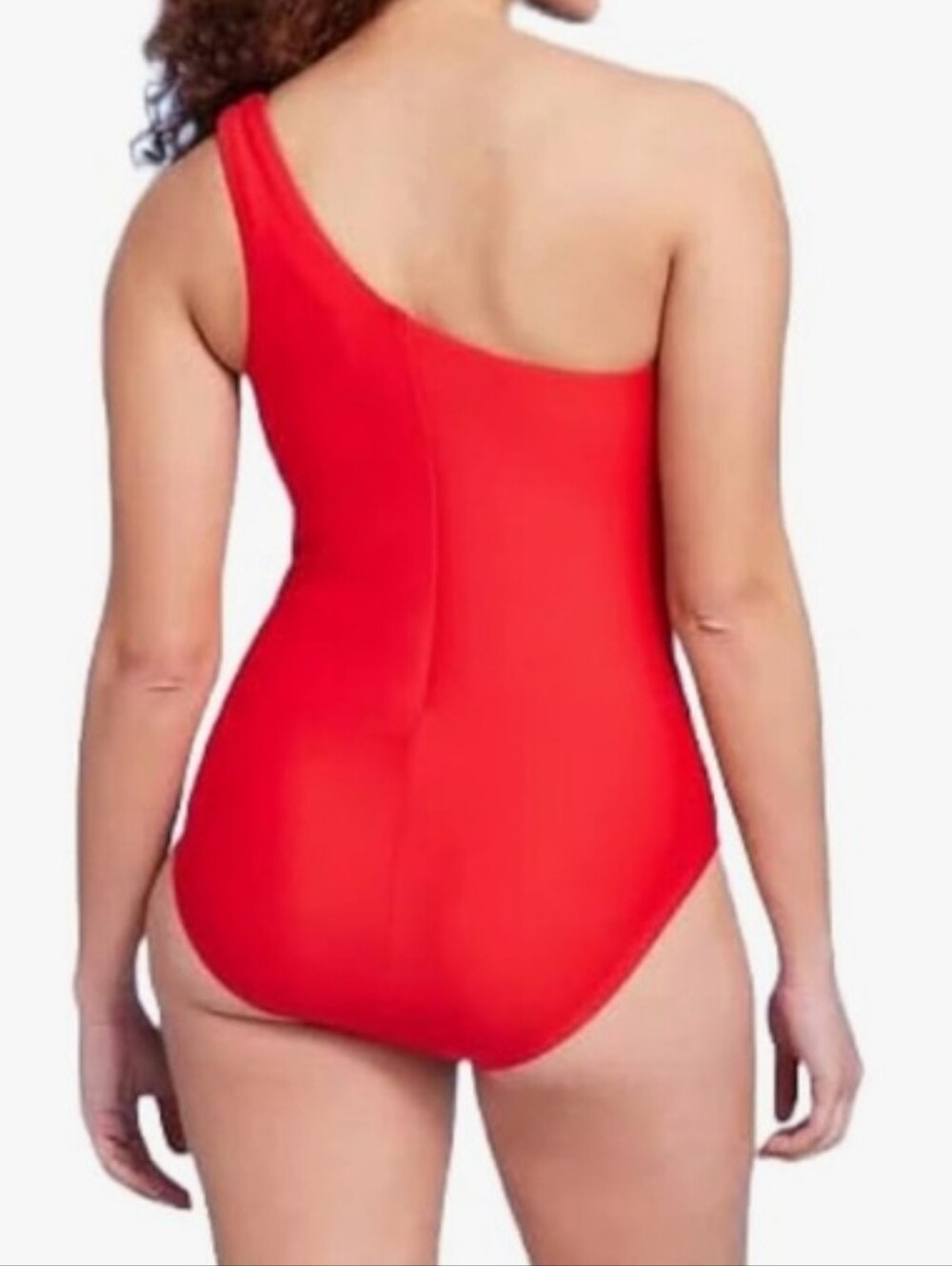 NET Kona Sol Red Asymmetric One-Shoulder Kids One-Piece Swimsuit - Picture 2 of 7